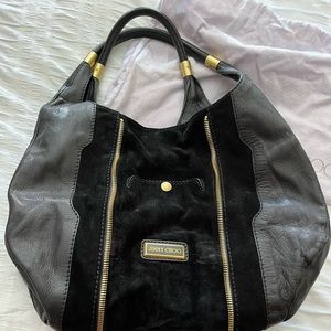 Stunning Jimmy Choo leather and suede black bag